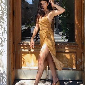 Urban Outfitters Lily Satin Wrap MIDI Dress, NWT